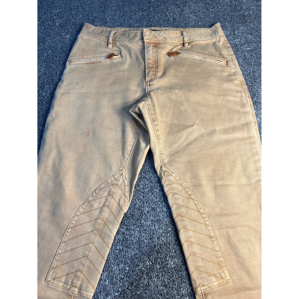 Ralph Lauren Sport Tan Equestrian Jodhpur Pants Quilted Knee Patches Size 29